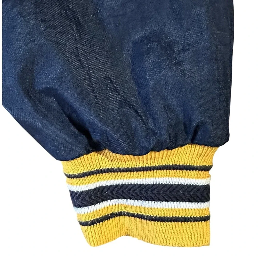 Champion Windbreaker Mens XXL Navy Blue Yellow V-Neck Pullover Vintage Style